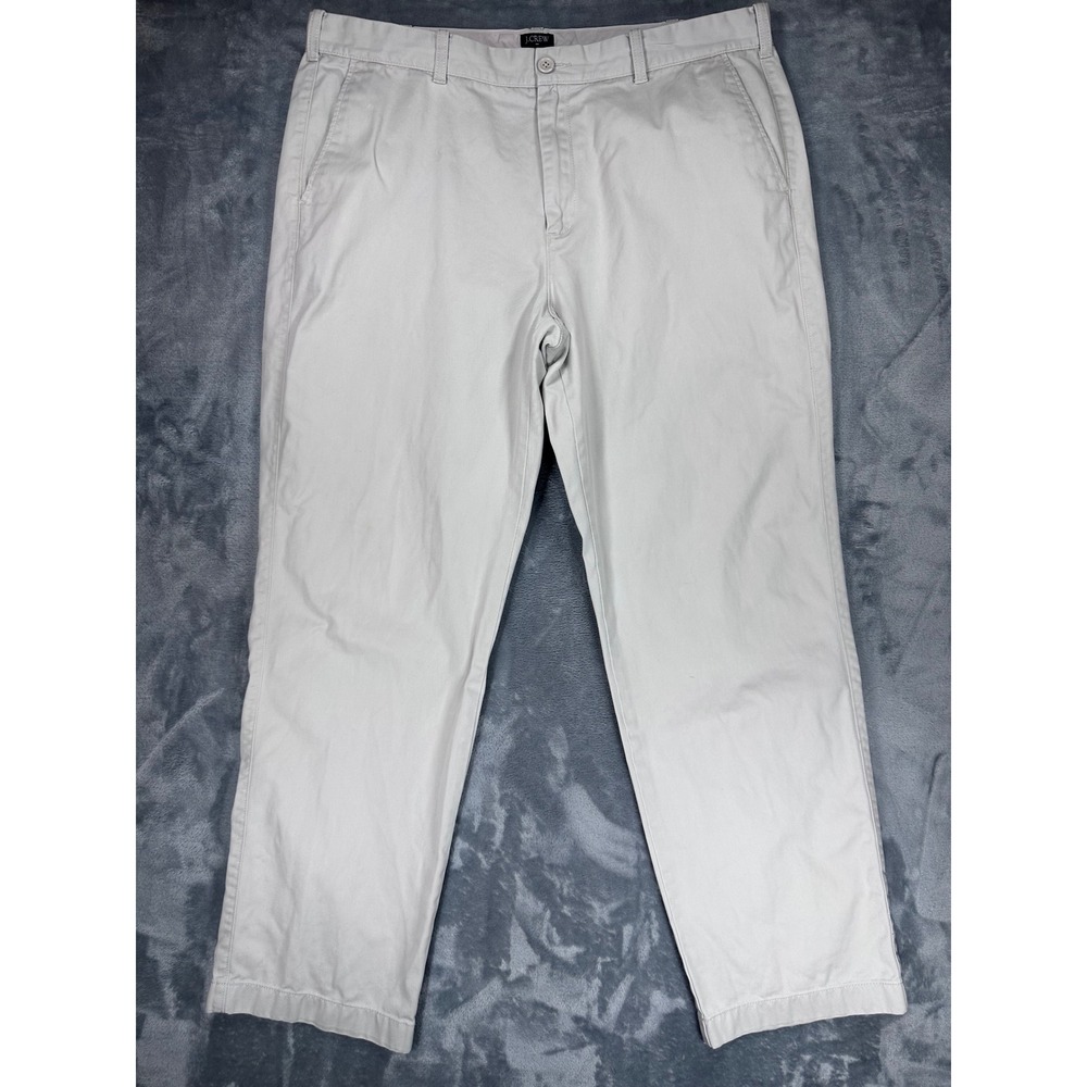 J.Crew The Bleecker Chino Pants Mens 38x32 Light Gray Stone Cotton Twill